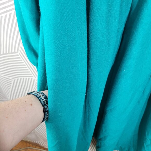 NEW Vintage 80s Fuzzy Fleece Plus 2X Housecoat Robe Zip Up warm Green Floral - Picture 5 of 7